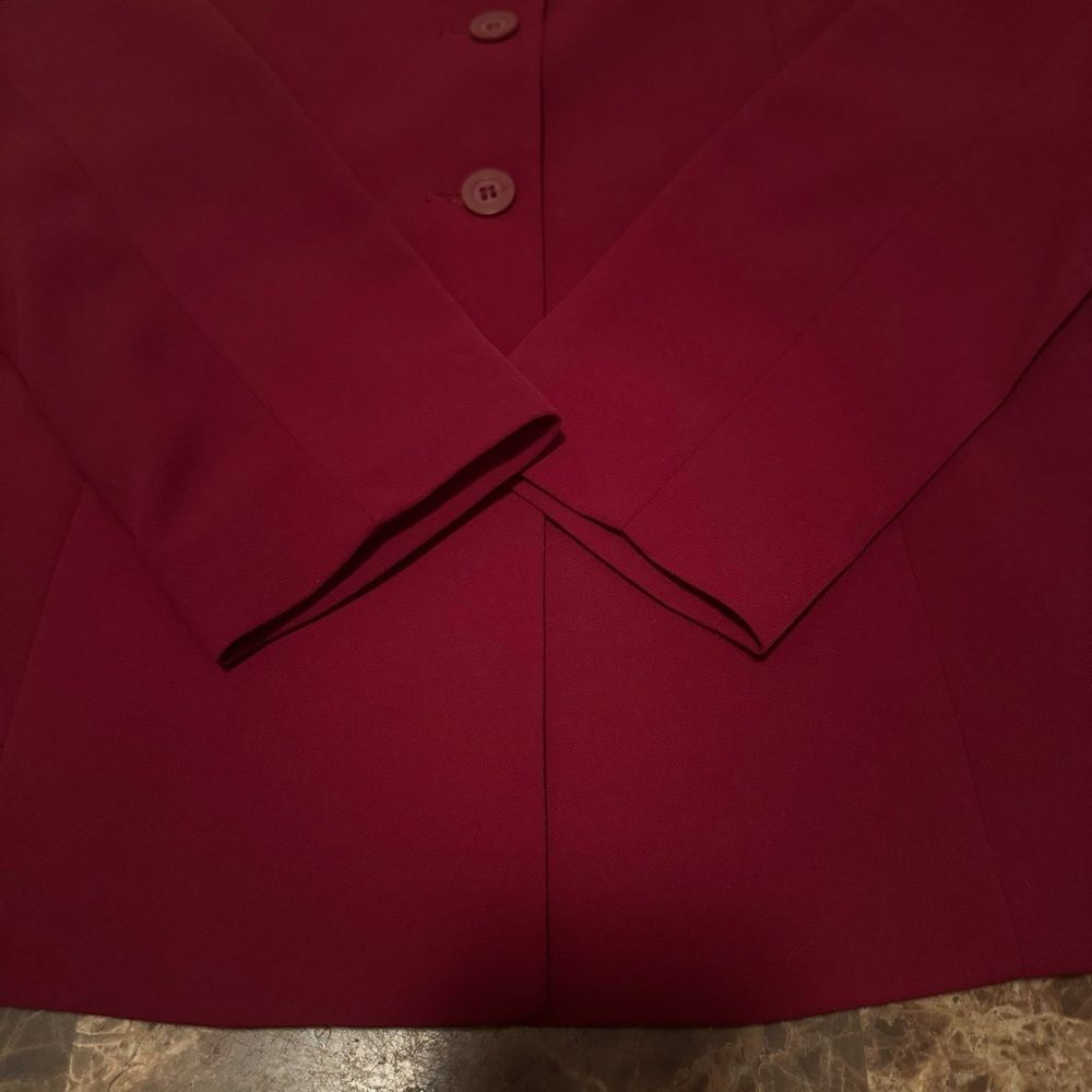 Apostrophe Blazer Size Medium Polyester Burgundy … - image 8